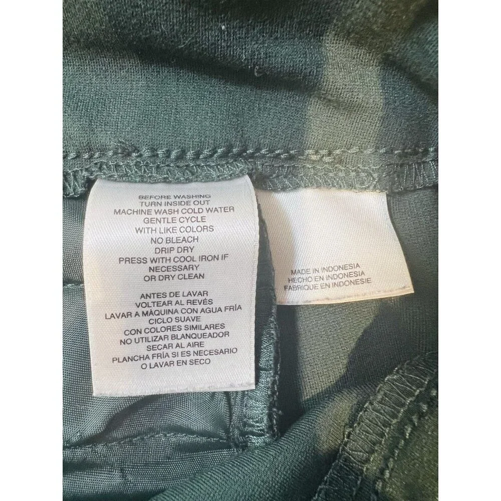 Anne Klein Ponte Ankle Pants Size 1X Hunter Green Stretch Pull On Pockets Casual - Picture 4 of 6